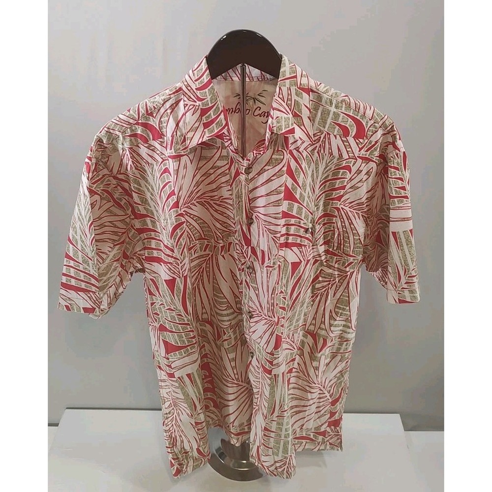 Bamboo Cay All-Over Palm Pattern Resort Cotton-Modal Blend Hawaiian Shirt Size S